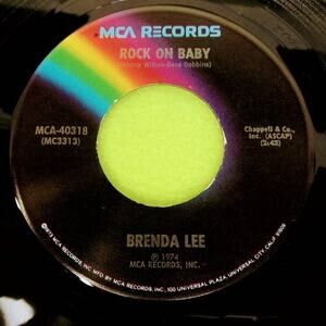 Brenda Lee - Rock On Baby / More‎ Than A Memory - 1974 45rpm Vinyl Record Single